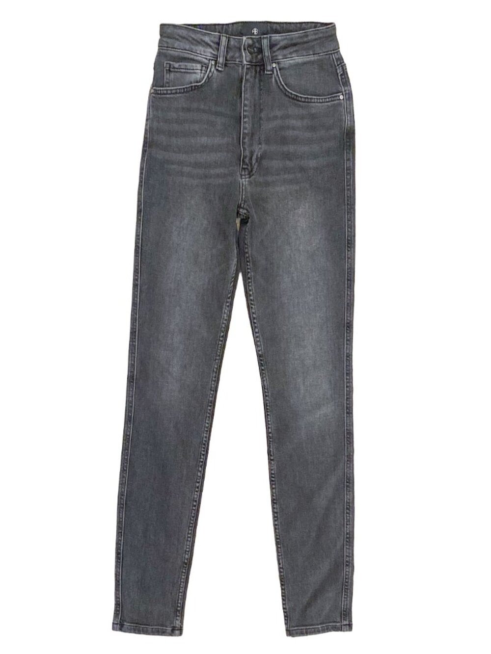 ANINE BING Beck High Waist Skinny Cut Jeans in Iron Grey 25